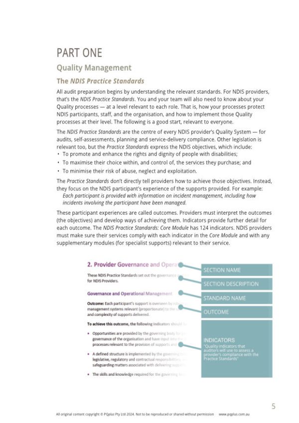 NDIS AUDIT GUIDE PRACTICE STANDARDS COMMENTARY