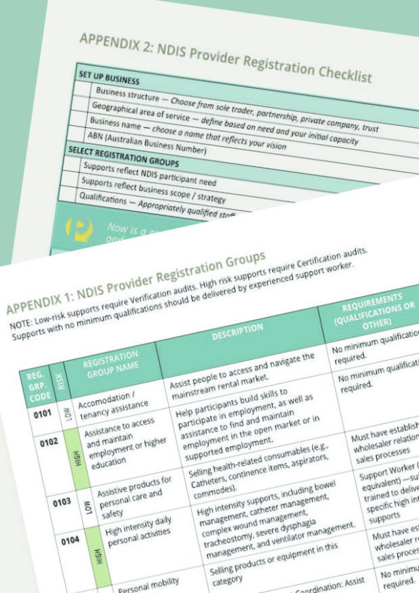 NDIS Registration Guide appendixes